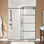 Porte de douche coulissante simple encadrée avec motif en verre trempé de 56 à 60 po x H 72 po