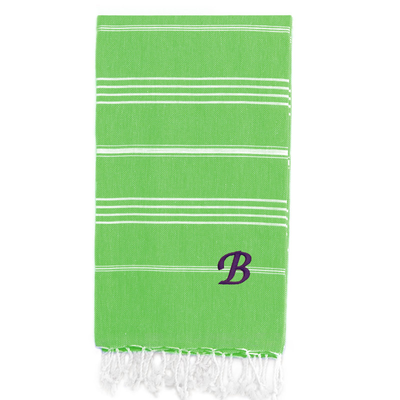Serviette de plage 100% coton Pestemal Lucky, B, Crème / Blanc