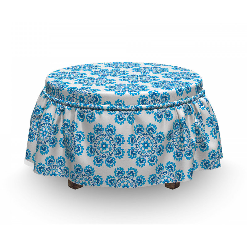 Housse pour repose-pieds fleur polonaise