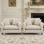 Fauteuil d'appoint rembourré 2 pièces en chenille avec 2 coussins et housse amovible-1405970011
