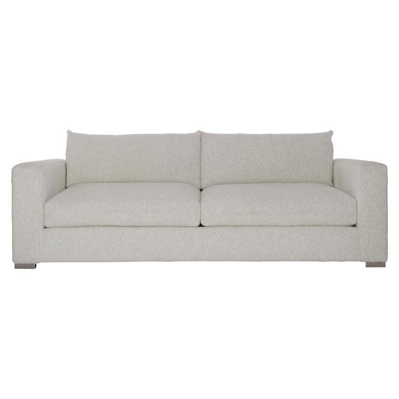 Helena 96" Square Arm Sofa with Throw Pillows, Cream Boucle 1146-002