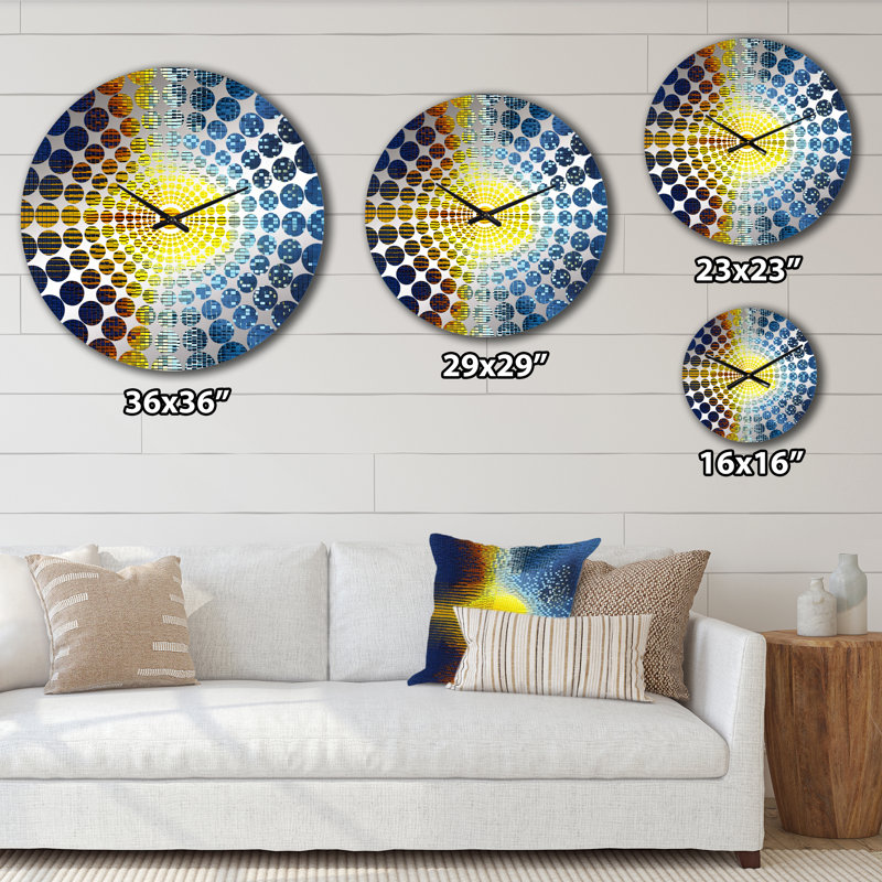 Horloge murale abstraite Schumann Resonances Waveform Spectrum III - Formes abstraites, Médium