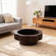 Table basse moderne en forme de fleur avec rangement caché, conception élégante en fleurs de prunier pour le salon et le bureau, assemblage facile, brun foncé-2024055756