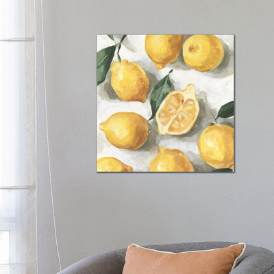Fresh Lemons by Emma Caroline - Wrapped Canvas Painting