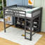 Lit mezzanine en bois avec tablettes et échelle Kayveon-696278827-696278829