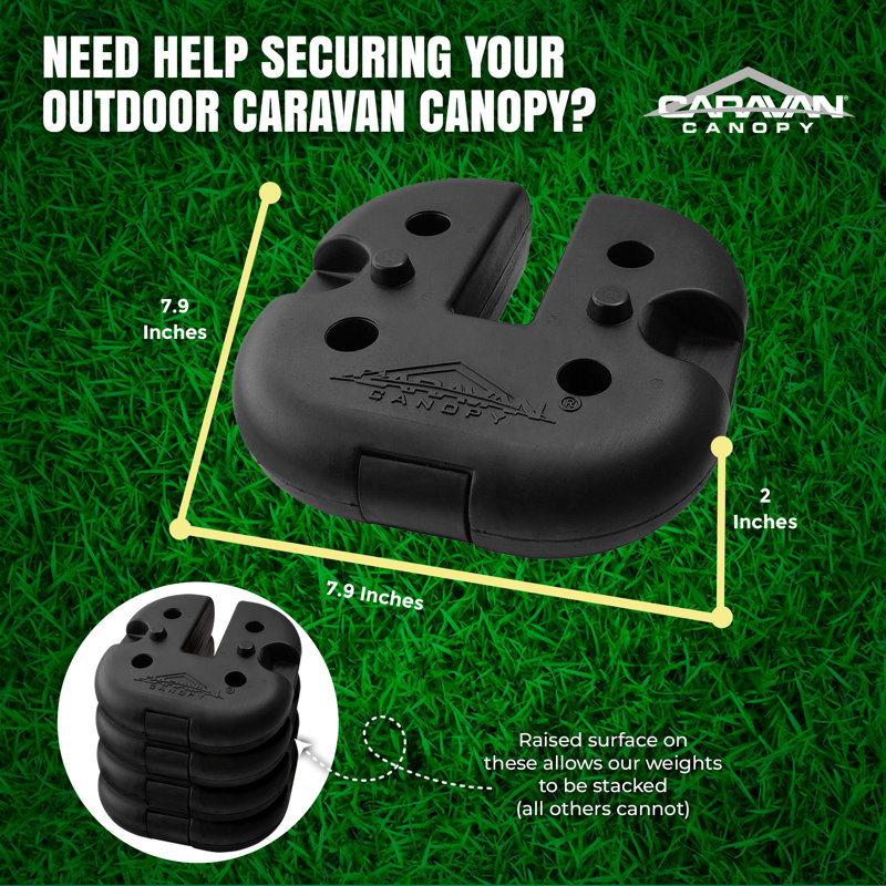 Black Rubber Coated Cement Canopy Weight Plates, Set of 4