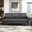 Chaise longue moderne en similicuir gris foncé-1260971316