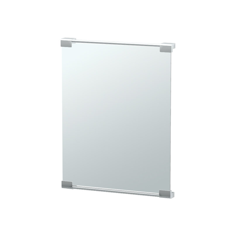 Miroir mural Miroir de salle de bain rectangulaire, H 30 po x l 22 po, Chrome