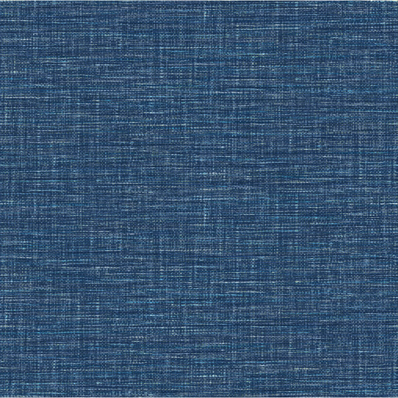Kamala Exhale Faux Grasscloth 10.06m x 52cm Wallpaper Roll, Denim