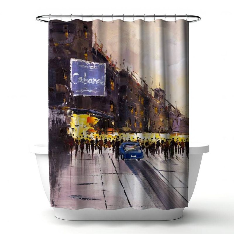 Shower Curtain CI174 – Polyester Shower Curtain, Dye Sublimation Print, 71" W × 74" L