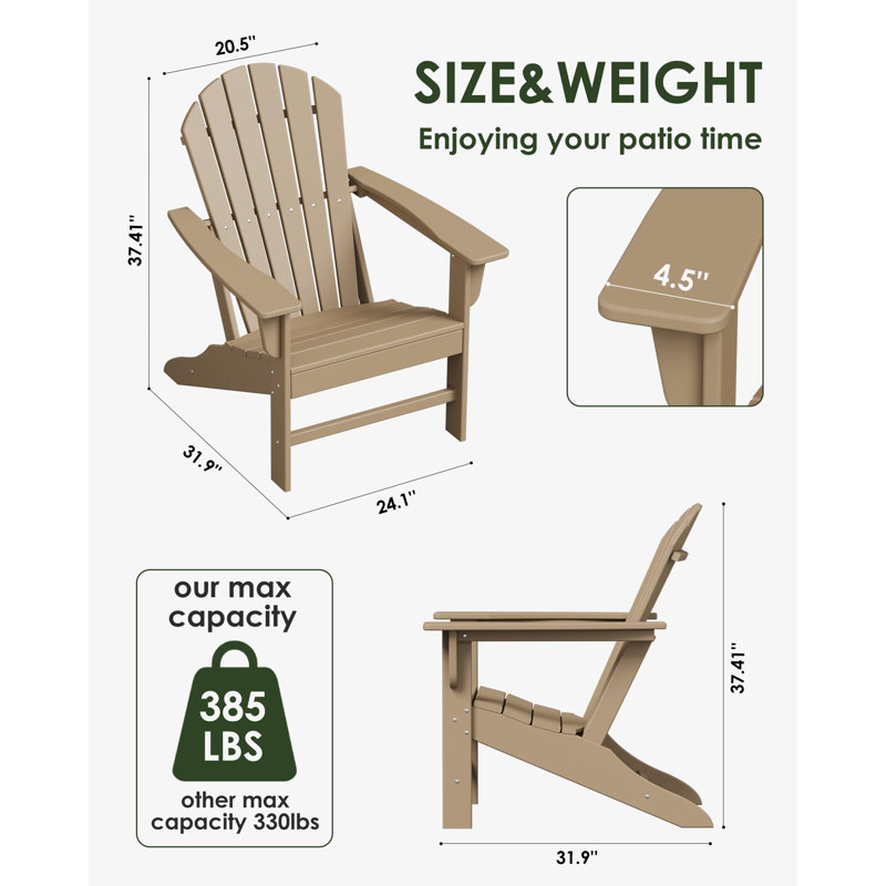 Arneson Outdoor Adirondack Chair, Weathered Wood