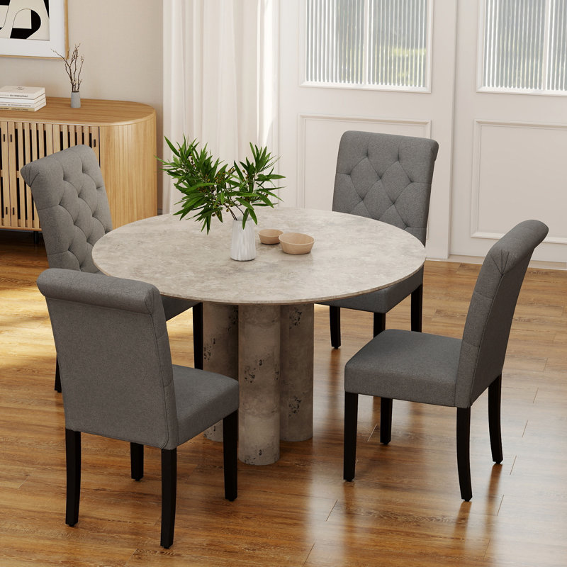 Chaise parsons capitonnée Alcaria, gris