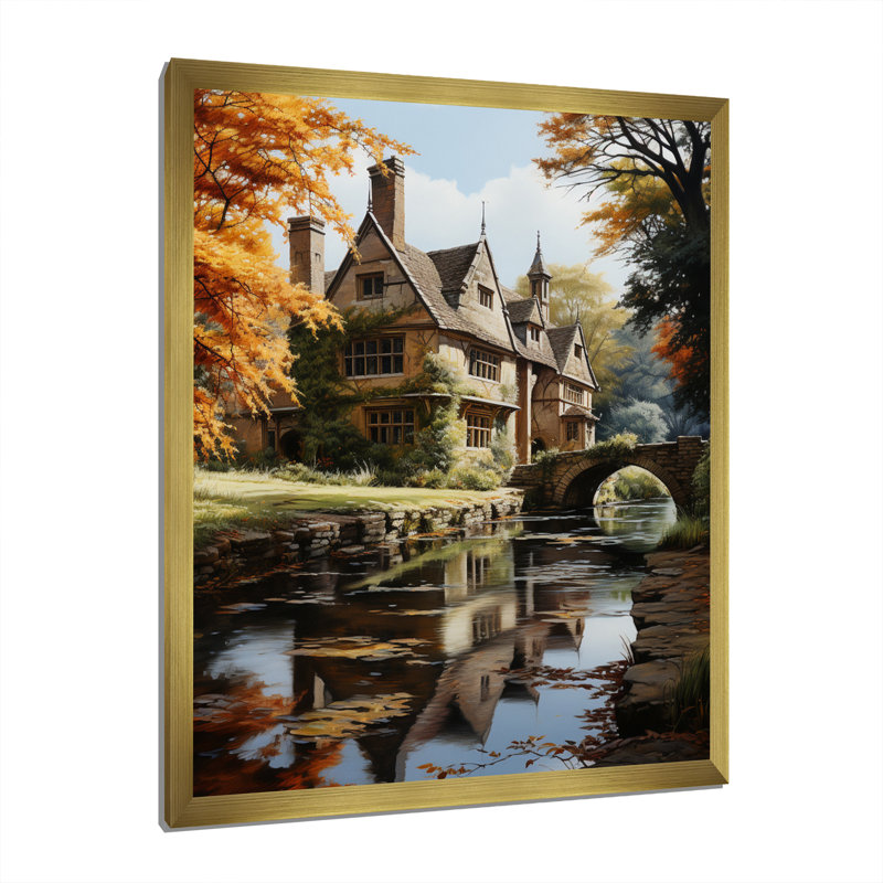 «England Cotswold Charmengland Landscape I», reproduction sur toile, Cadre photo doré, H 32 po x l 24 po x P 1 po