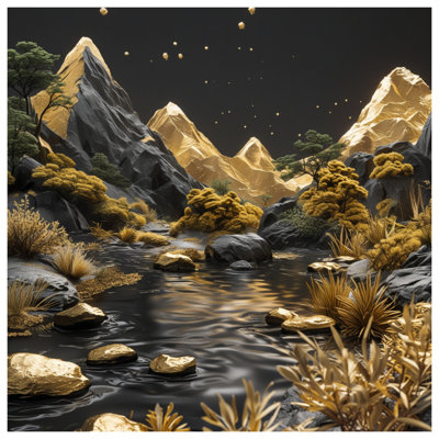 Golden Mountains Landscape Blankets