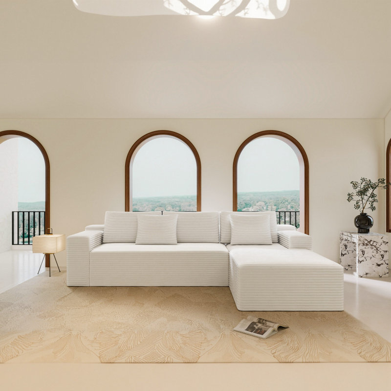 Canapés modulaires confortables en velours côtelé moelleux pour la maison