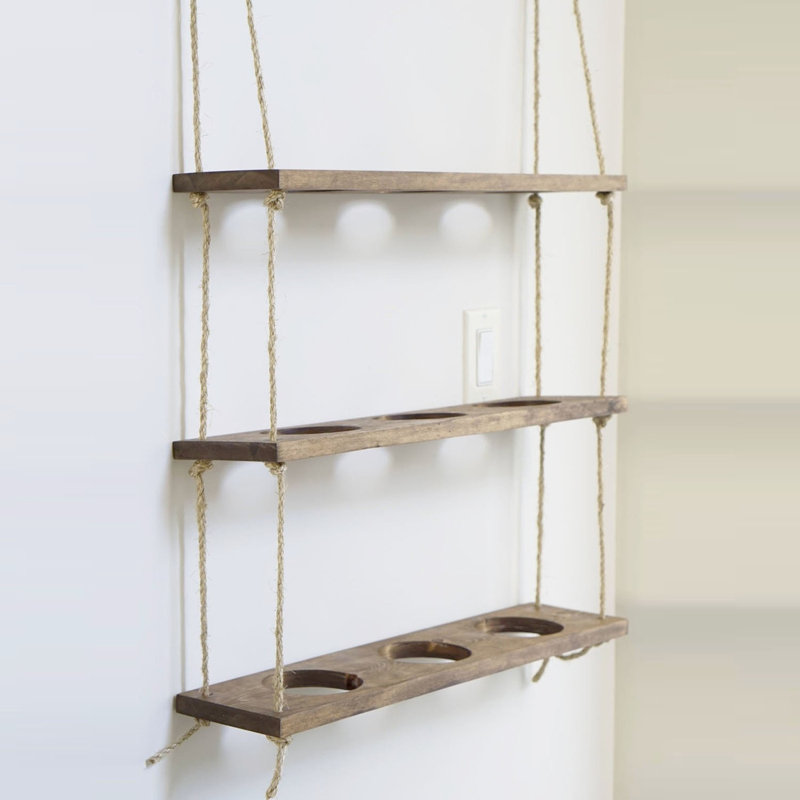 Handmade Wall Shelf, Rustic Walnut Finish, 23.6 x 5.1 x 0.5 inches | 100% Spruce Wood, Durable and Stylish | Perfect for Home Decor, Living Room, or Bedroom | Easy Wall Mounting, Modern Design