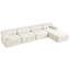Canapé modulaire en velours en L Boneless de 134 po avec assemblage zéro-1520706846