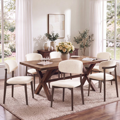Upholstered Solid Wood Side Chair Dining Chairs (Set of 4)