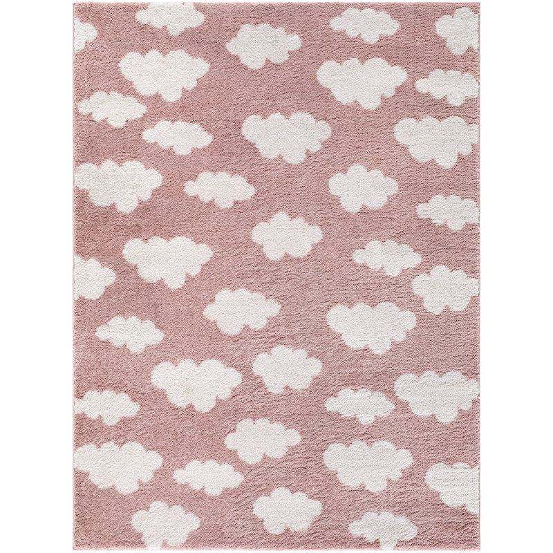 Moroccan Area Rug, Rectangle 200 x 275 cm, Rose/Ivory