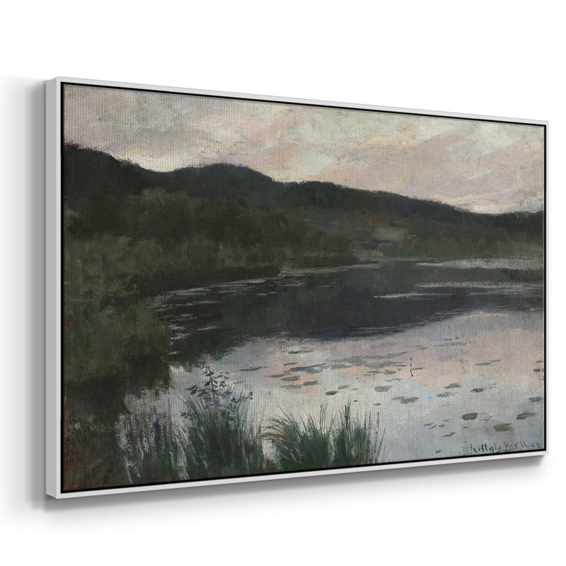 Paysage rétro - XLI - Toile tendue avec châssis, Toile encadrée flottée blanche, H 25 po x l 37 po x P 2 po