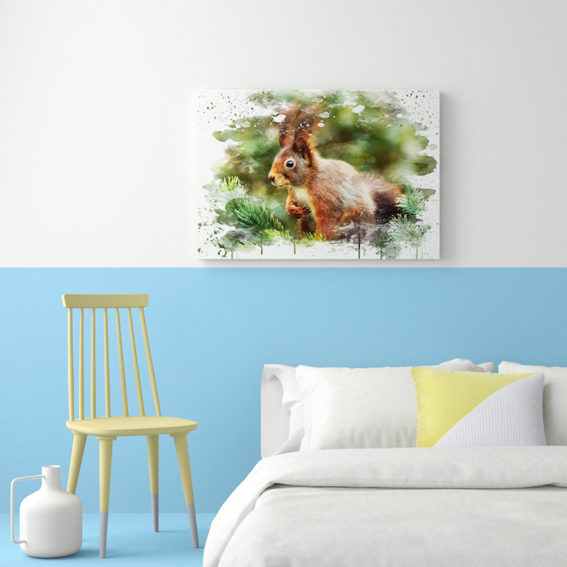 Red Squirrel - Wall Art, 50cm H x 76cm W, Wrapped Canvas
