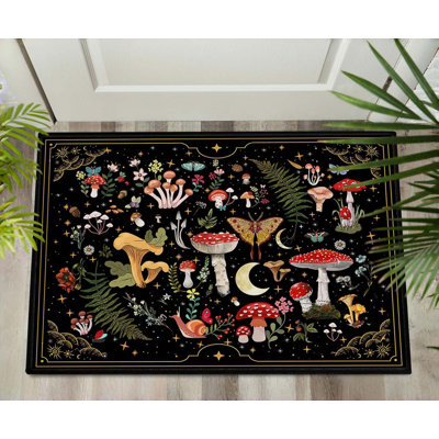 Black Entry Rug Non Slip 2x3 Ft  Small Area Rug Carpet For Entryway, Kitchen, Front Door Indoor Entrance Washable