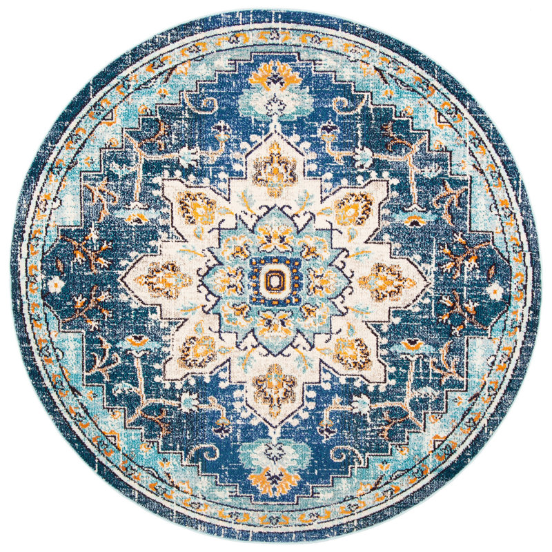 Felty Oriental Indoor Rug, Round 5'