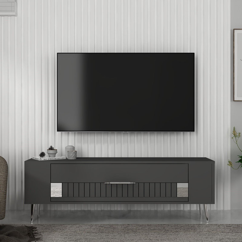 Olivia Unfinished TV Stand, 120cm, Grey/Silver