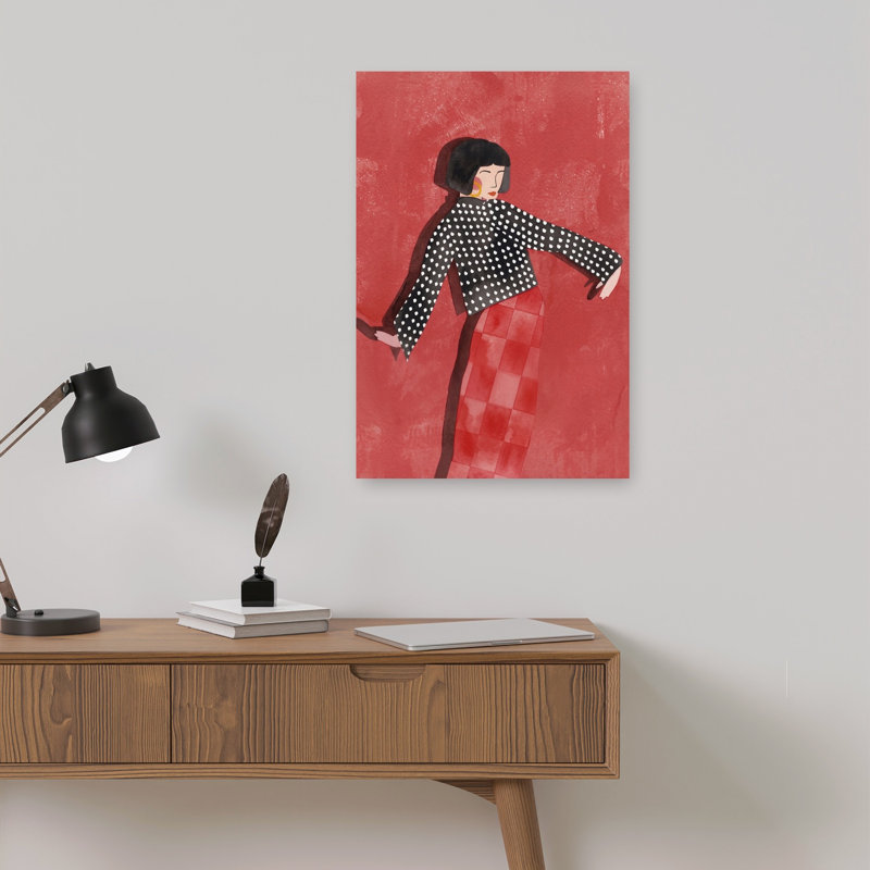 Art mural moderne dansant rouge