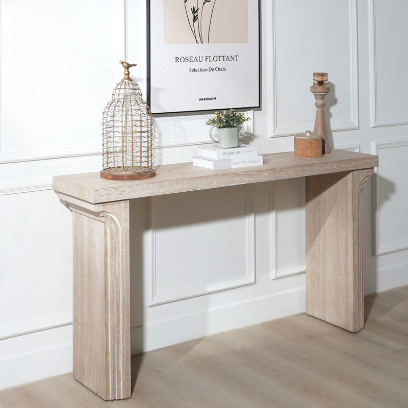 58" Wooden Console Table For Entryway, Living Room, And Hallway – Versatile Decorative Accent, Natural