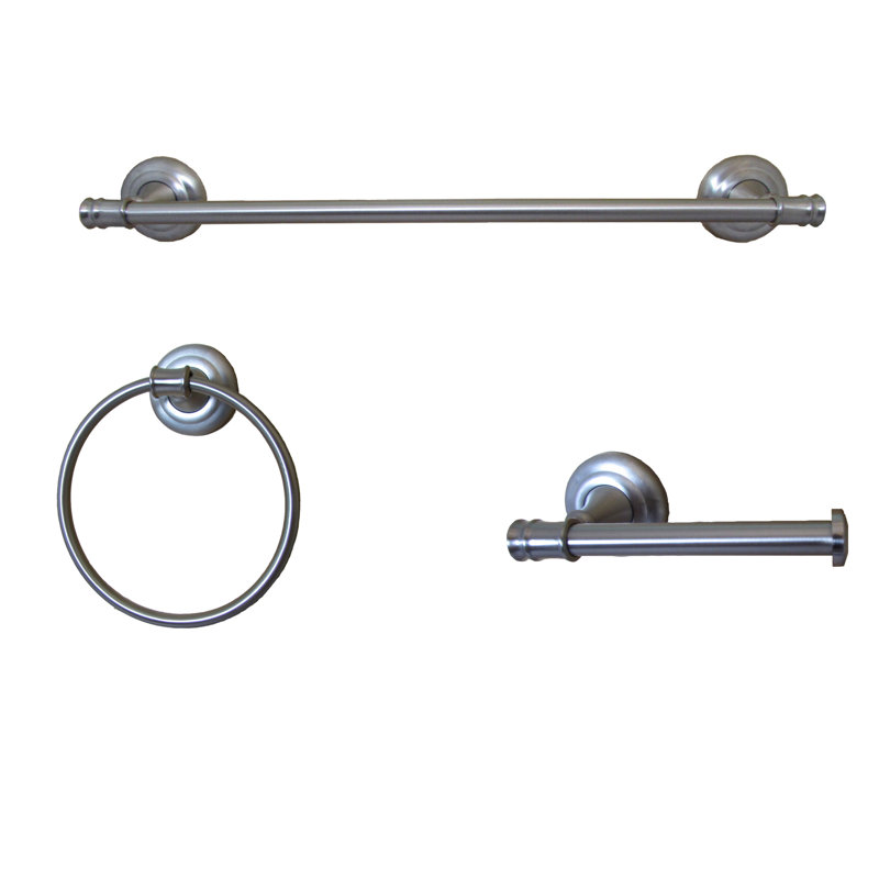 Ensemble de quincaillerie de salle de bain 3 pièces Edgerton, Nickel satiné