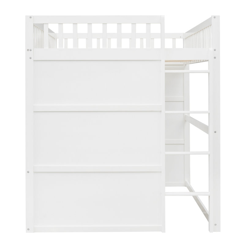 Lit mezzanine avec échelle House, Double, Blanc