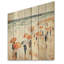 «Orange Umbrella Beach Day Tranquitt I - Beach People On», reproduction de bois-2075775131