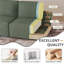 Modern 220CM 3-Seater Corduroy Sofa With Ultra-Wide Square Armrests, Cup Holders and Storage Pockets-917862761