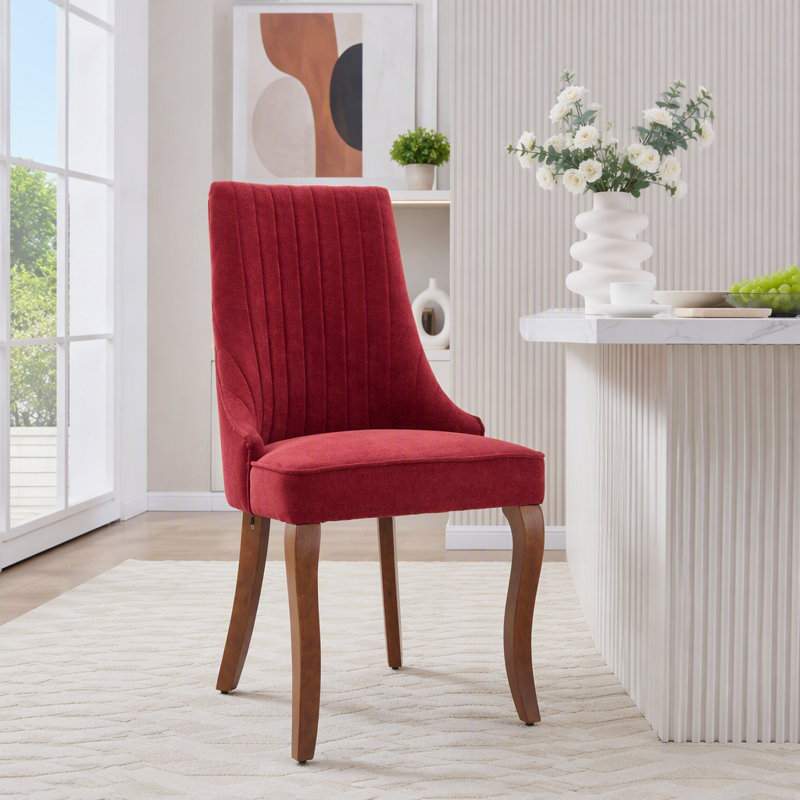 Chenille Dining Chairs, WINE RED