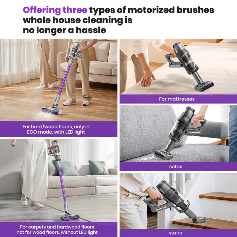 Cordless Vacuum Cleaner Lightweight Handheld Floor Upright Vacuum Cleaner, Purple