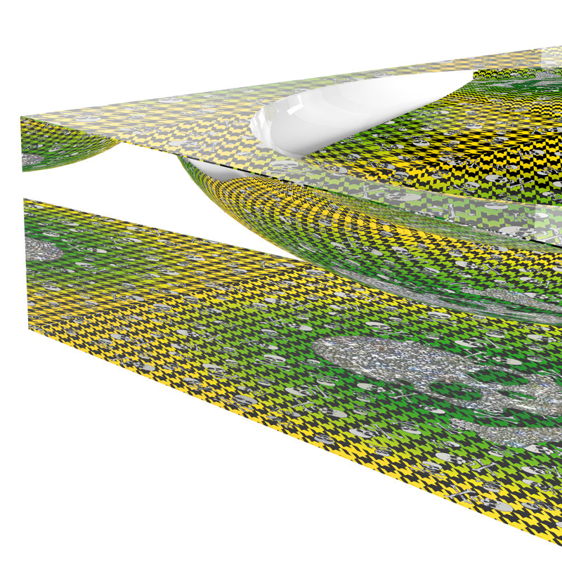 CrossBones Houndstooth Acrylic Candy Catchall Dish, Green Yellow