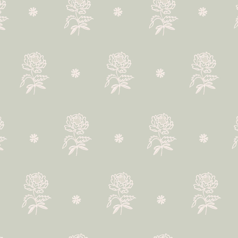 Cath Kidston Spitalfield Bunches Wallpaper, Green