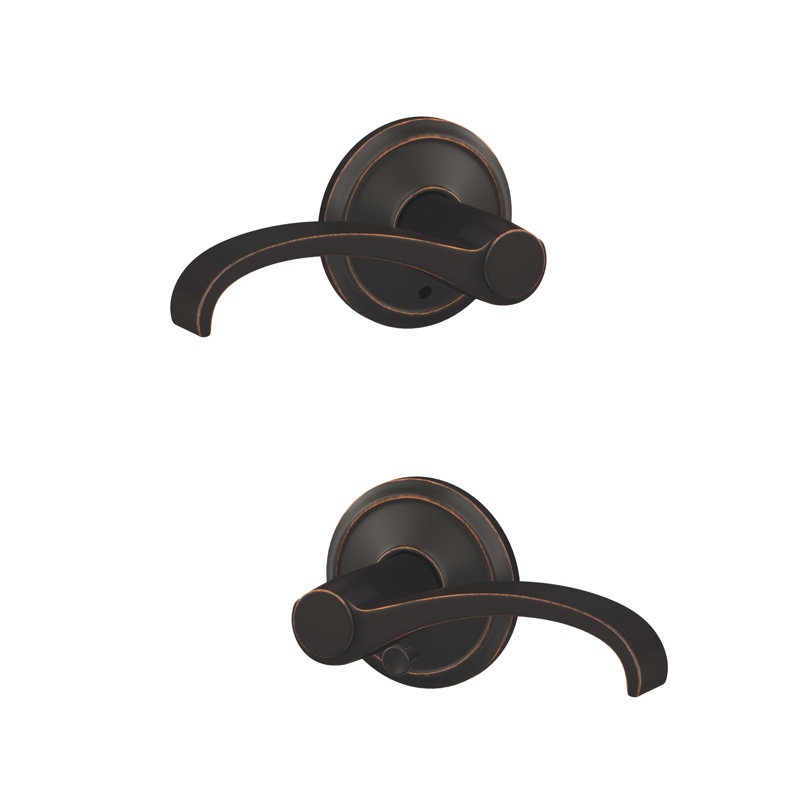 Whitney Hall-Closet and Bed-Bath Lever with Alden Trim, Aged Bronze