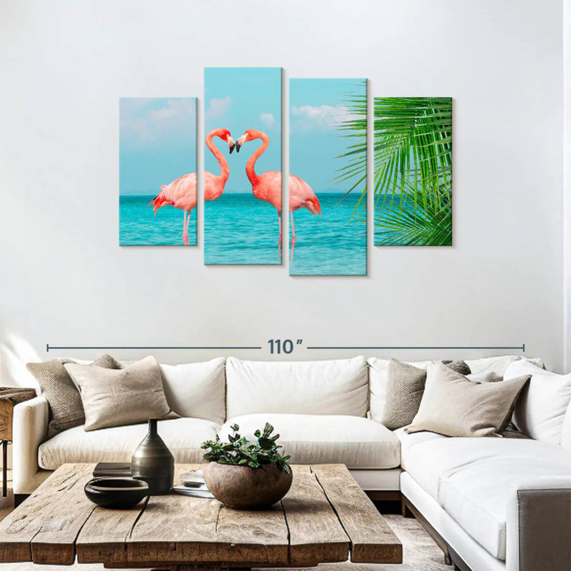 Flamants de la mer bleue Brampt, H 48 po x l 75 po