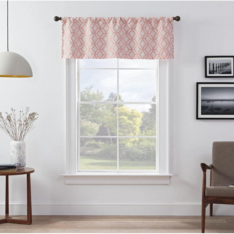 Eclipse Lollie Blackout Thermalayer, Rod Pocket Window Valance Panel, Coral