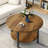Lucylla Single Round Coffee Table with 2-Tier Storage