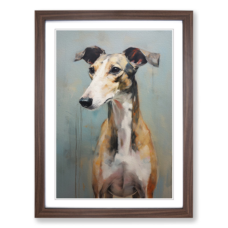 Greyhound Gestural Art - Framed Print