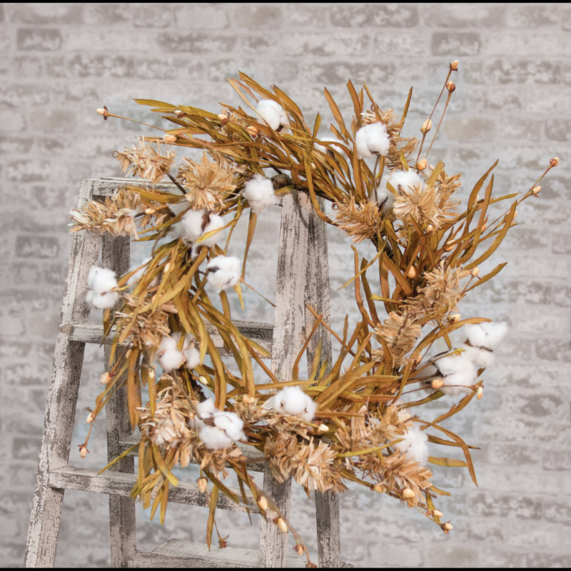 Noonkester Dried Cotton 22'' Wreath