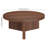 36" Wide Round Coffee Table with Fluted Base — Satin Walnut Scandinavian MDF Center Table for Living Room | Holm-203608632-261653710