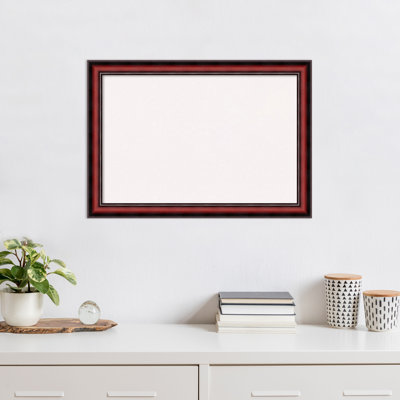 White Cork Board, Rubino Cherry Scoop Wood Frame - Bulletin Board, Organization Board, Pin Board