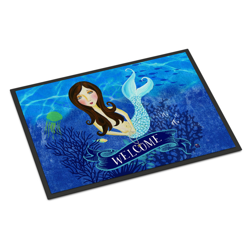 Tapis d'extérieur Toby Welcome Mermaid, Rectangle 1 pi 6 po x 2 pi 3 po