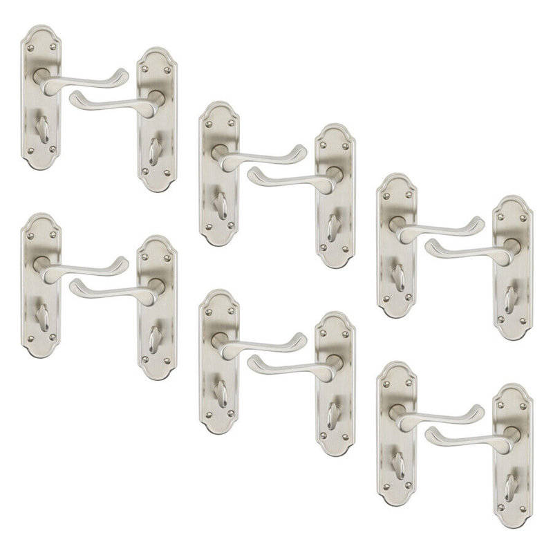 Door Handle, Satin Nickel