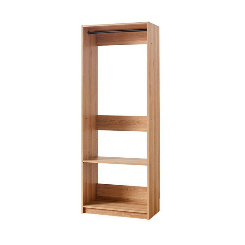 Dee Modular Closet System, 1 Metal Hanging Rod And 1 Shelf, Brown/Black