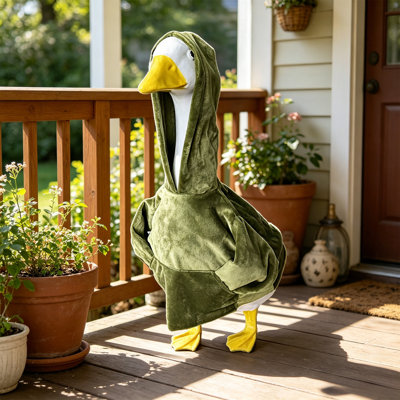 Polyester Statue 23 Inch Porch Goosey Statue Clothes Ideal Decor For Porch Garden Yard Patio Lawns And Holiday Celebrations